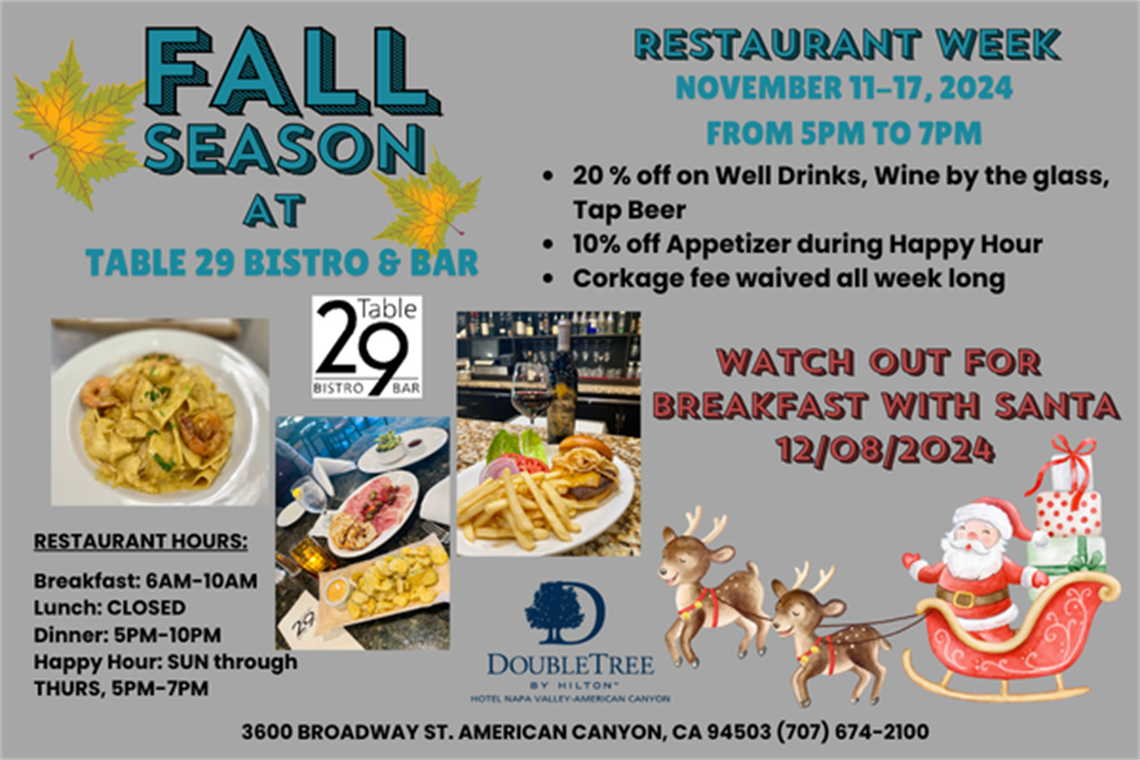 Fall Season at Table 29 Bistro& Bar